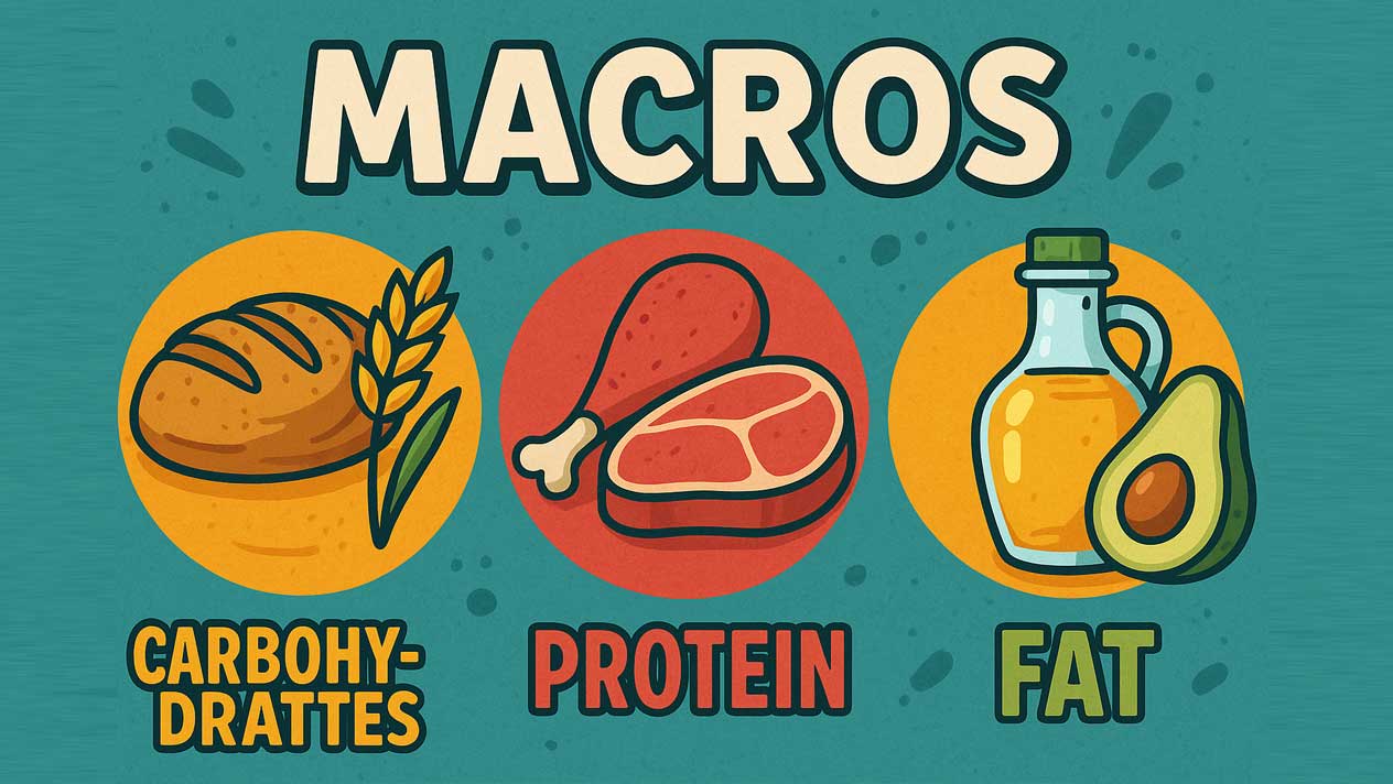 Image of macros-based food portions, featuring Healthy Ninja Creami Recipes and highlighting the concept of macros and their role in nutrition.