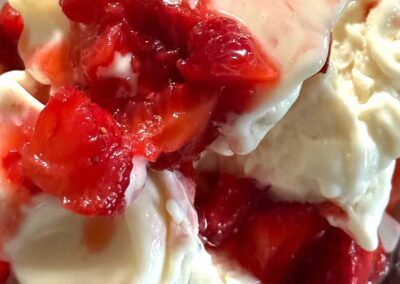 Image of strawberry ice cream, featuring Healthy Ninja Creami Recipes and highlighting nutritious protein-packed dessert recipes.